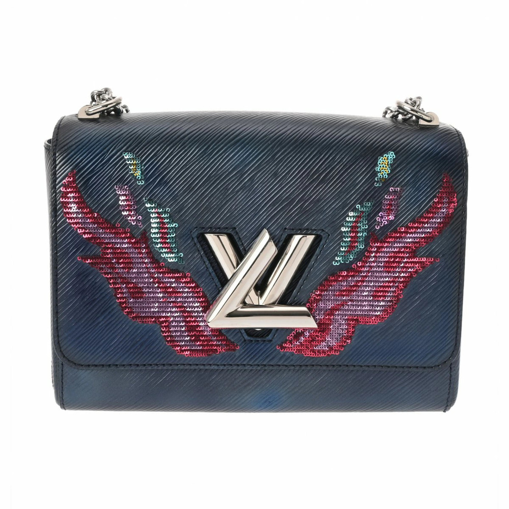 LOUIS VUITTON Epi Twist Navy Blue Leather Sequin Shoulder Bag